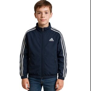 Adidas Boys Navy Full-Zip Track Jacket – Size M